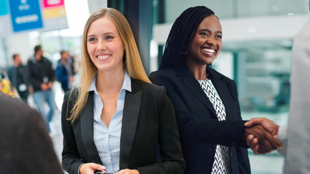 A composite image of two different women at two different job fairs in both Hamilton and Halton respectively
